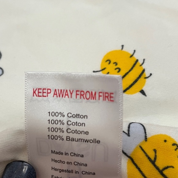 NWOT Bee Print Kids Sleep Sacks - Yellow and White - Picture 6 of 6